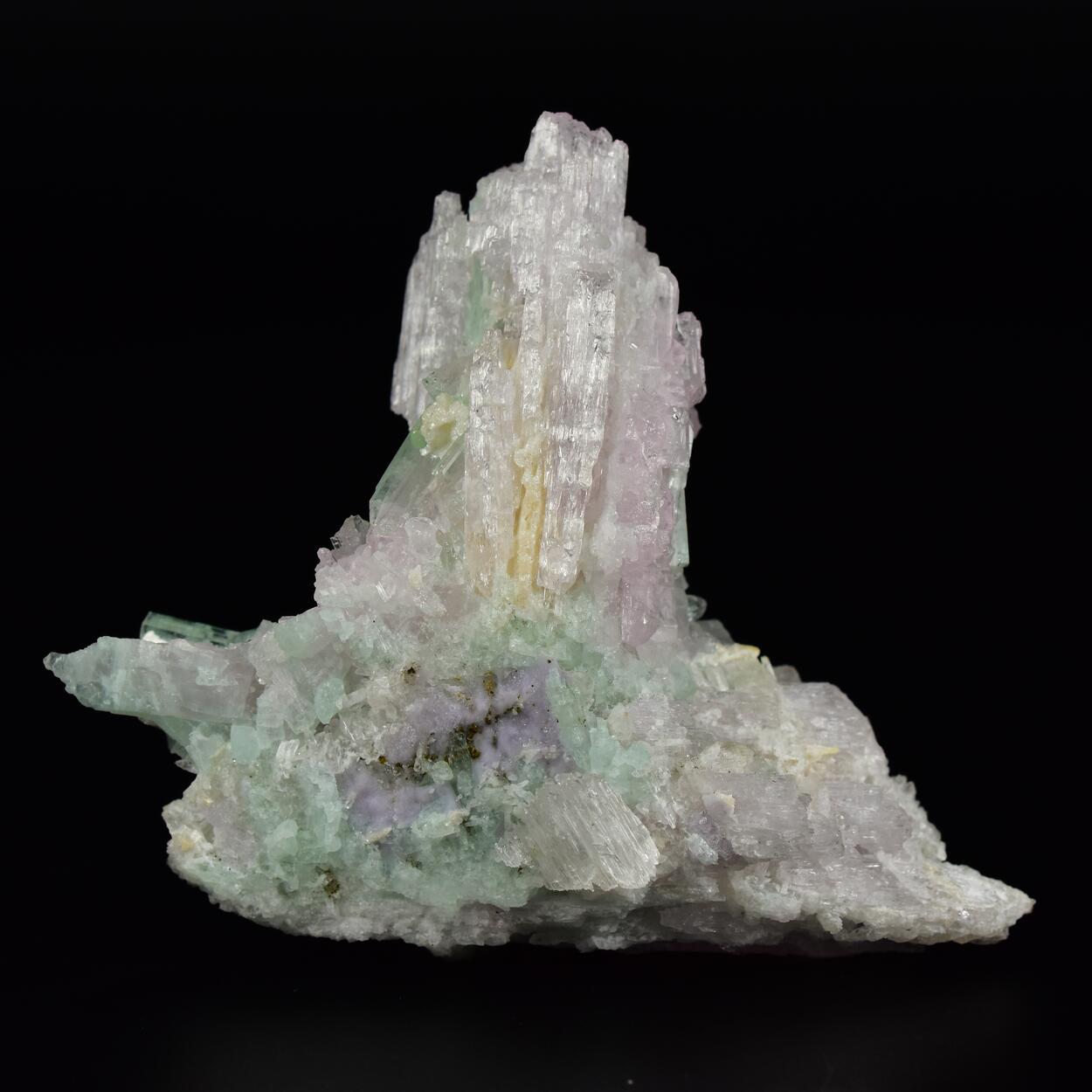 Spodumene Var Kunzite With Tourmaline & Quartz