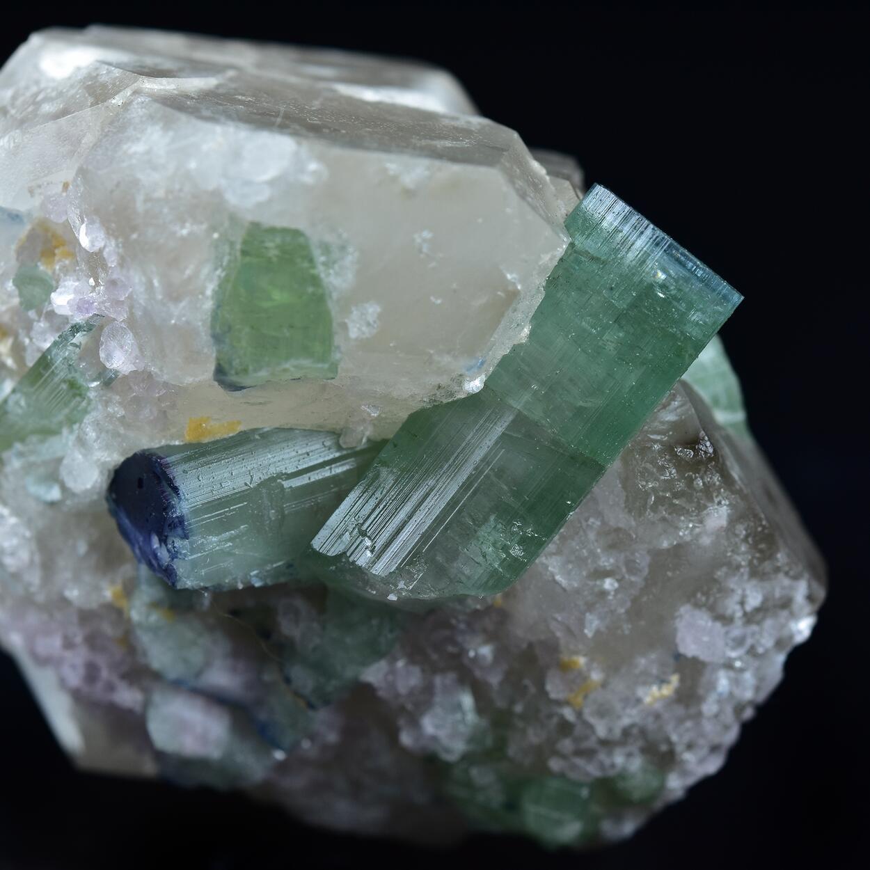 Tourmaline With Quartz & Lepidolite