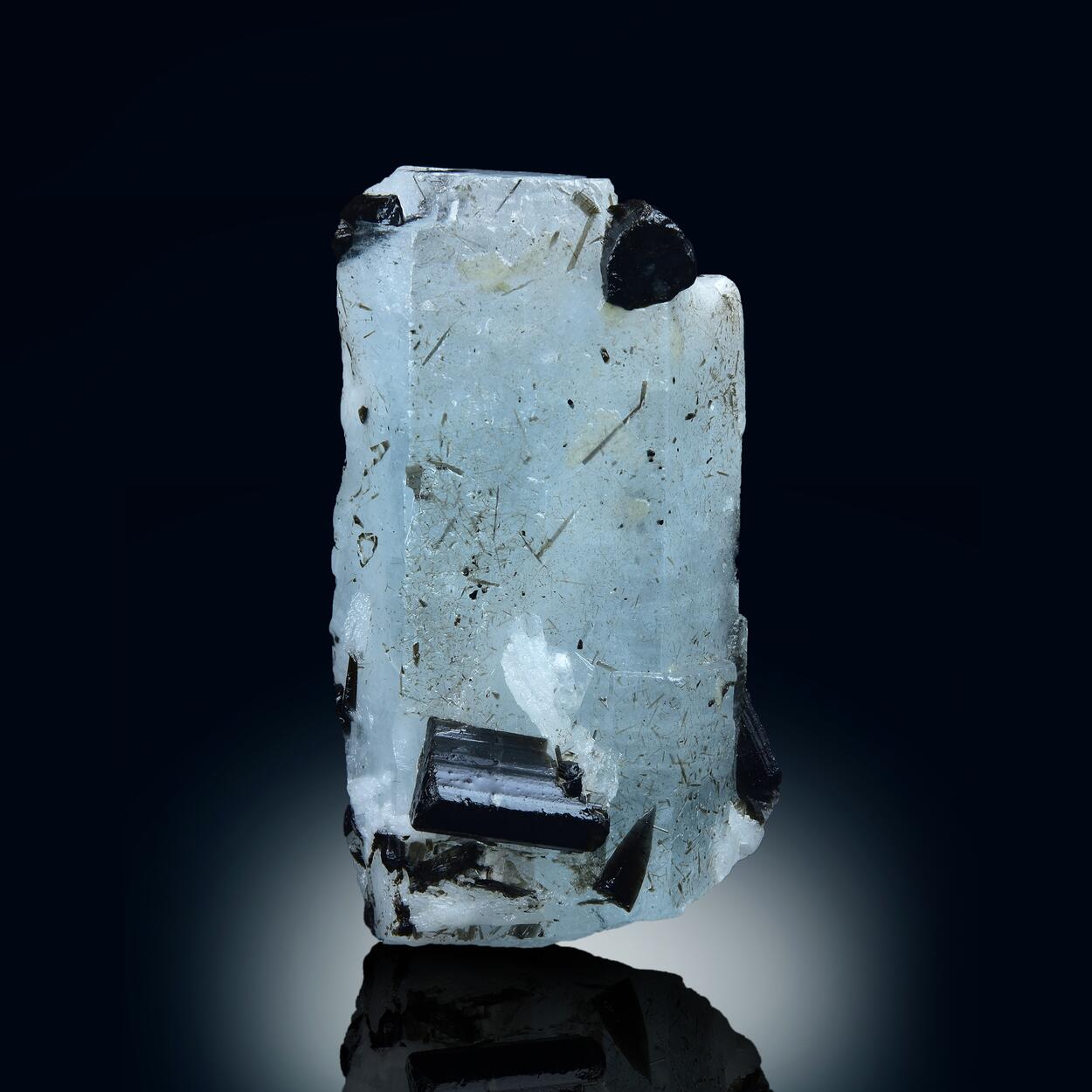 Aquamarine With Schorl