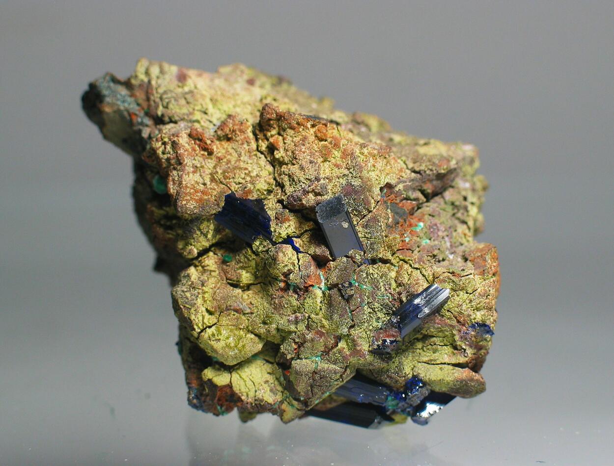 Azurite On Copper