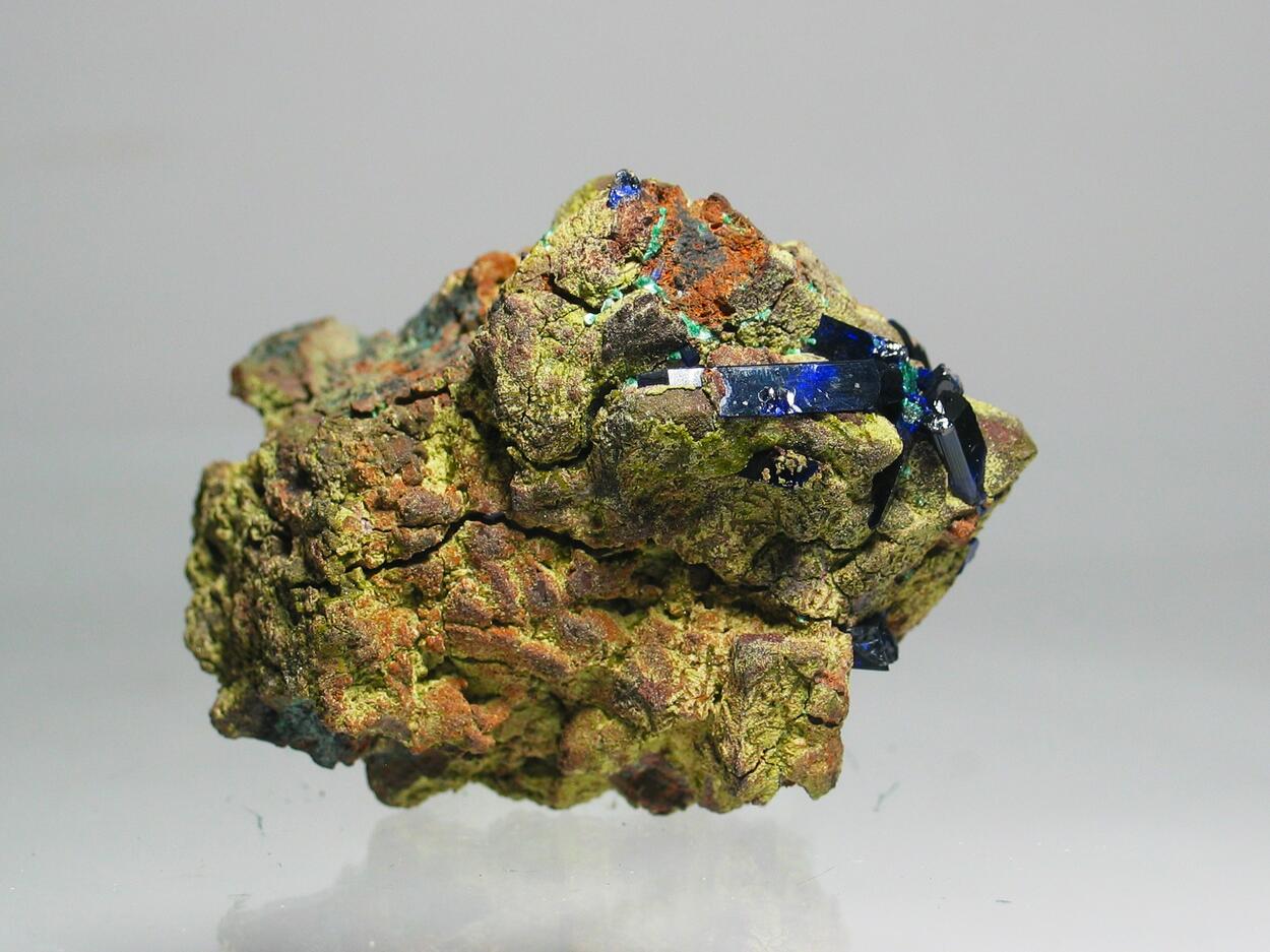 Azurite On Copper