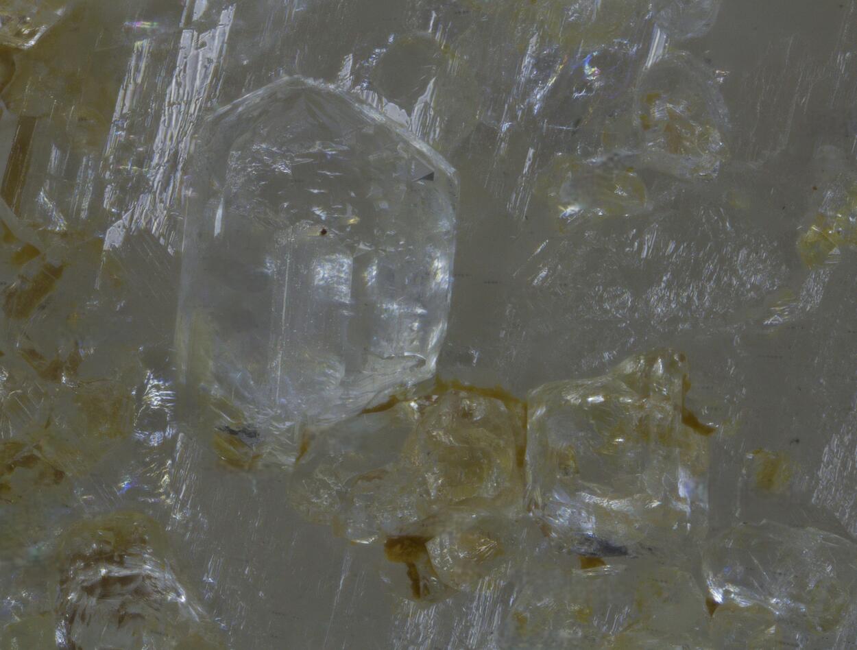 Phenakite On Rock Crystal