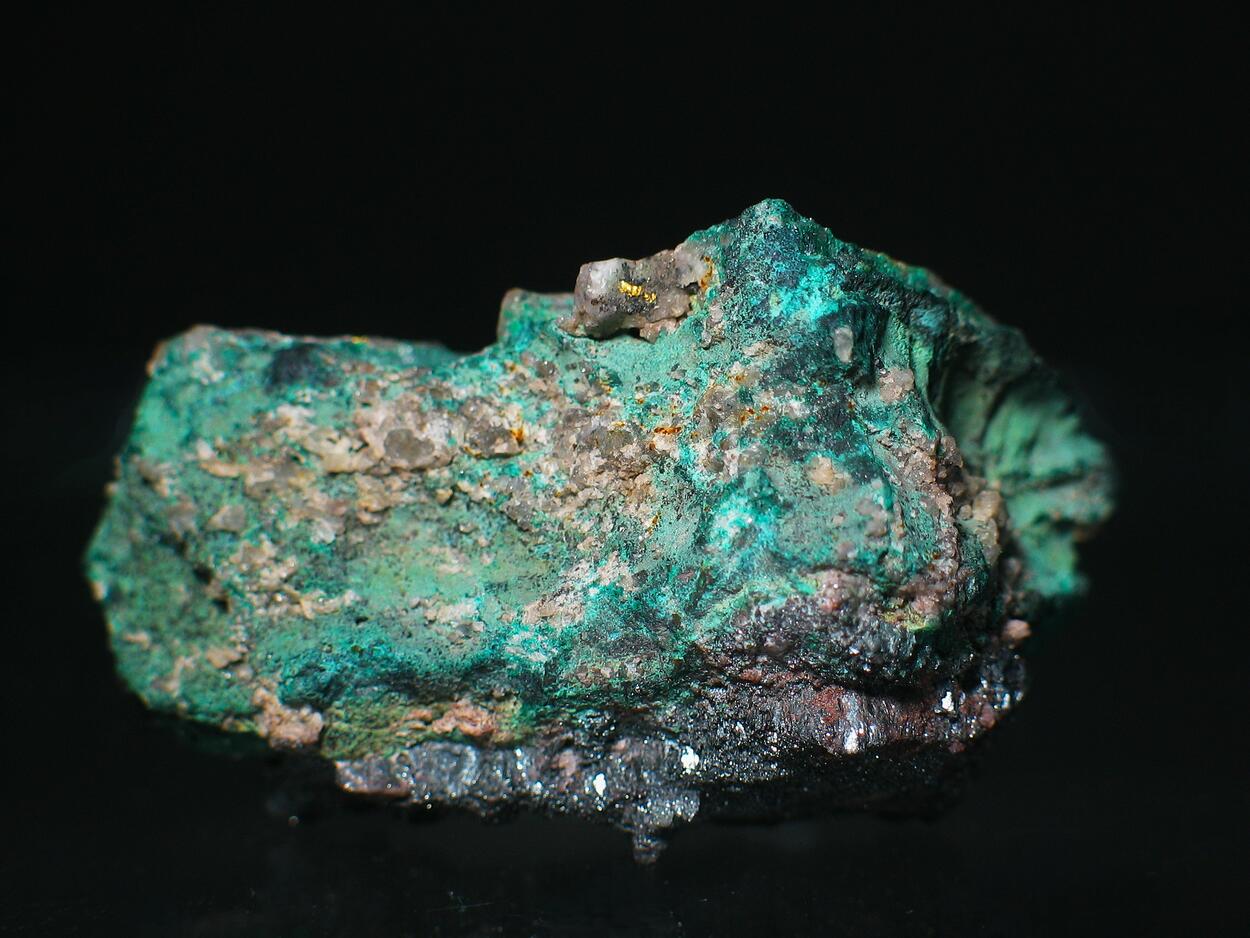 Native Gold On Malachite