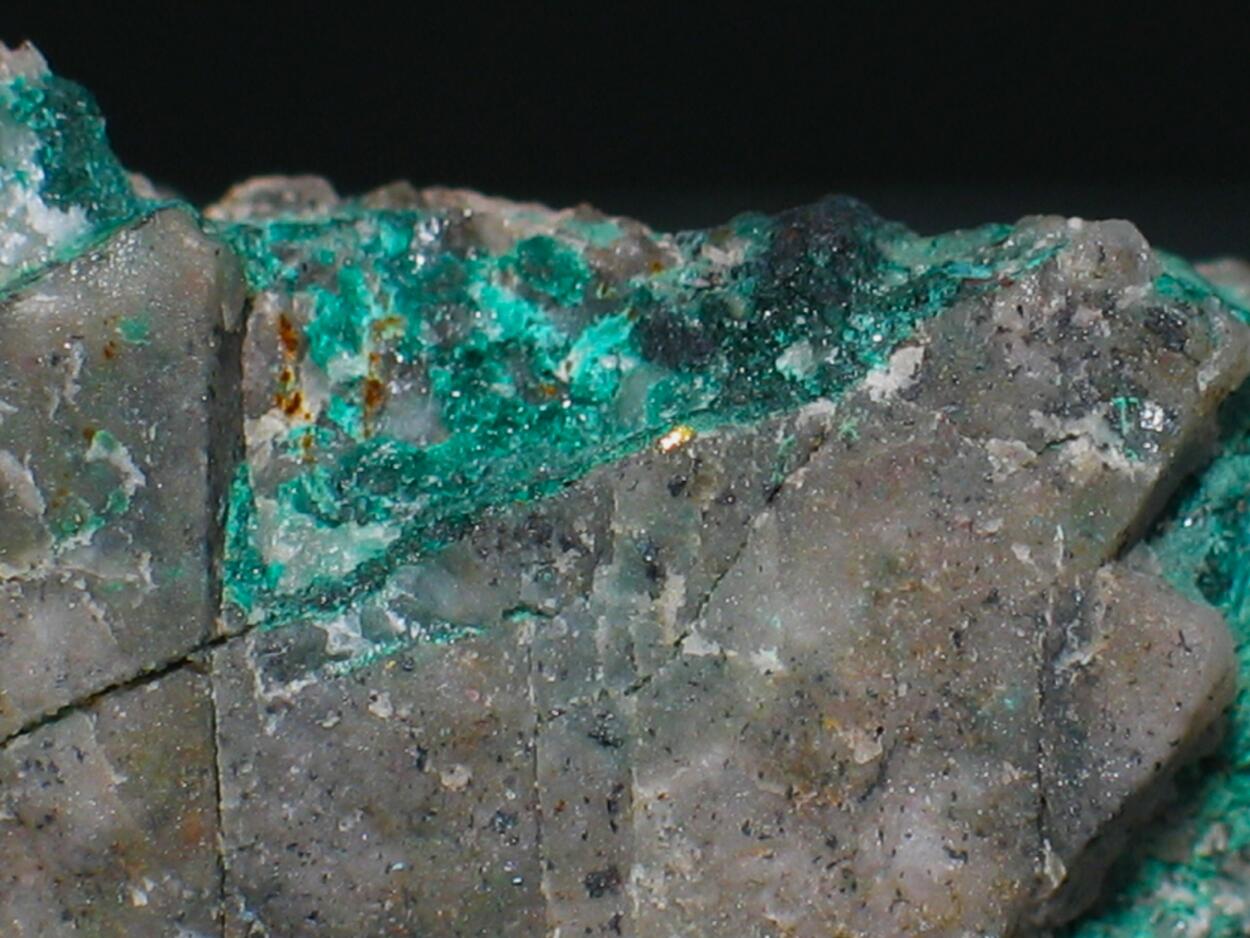Native Gold On Malachite