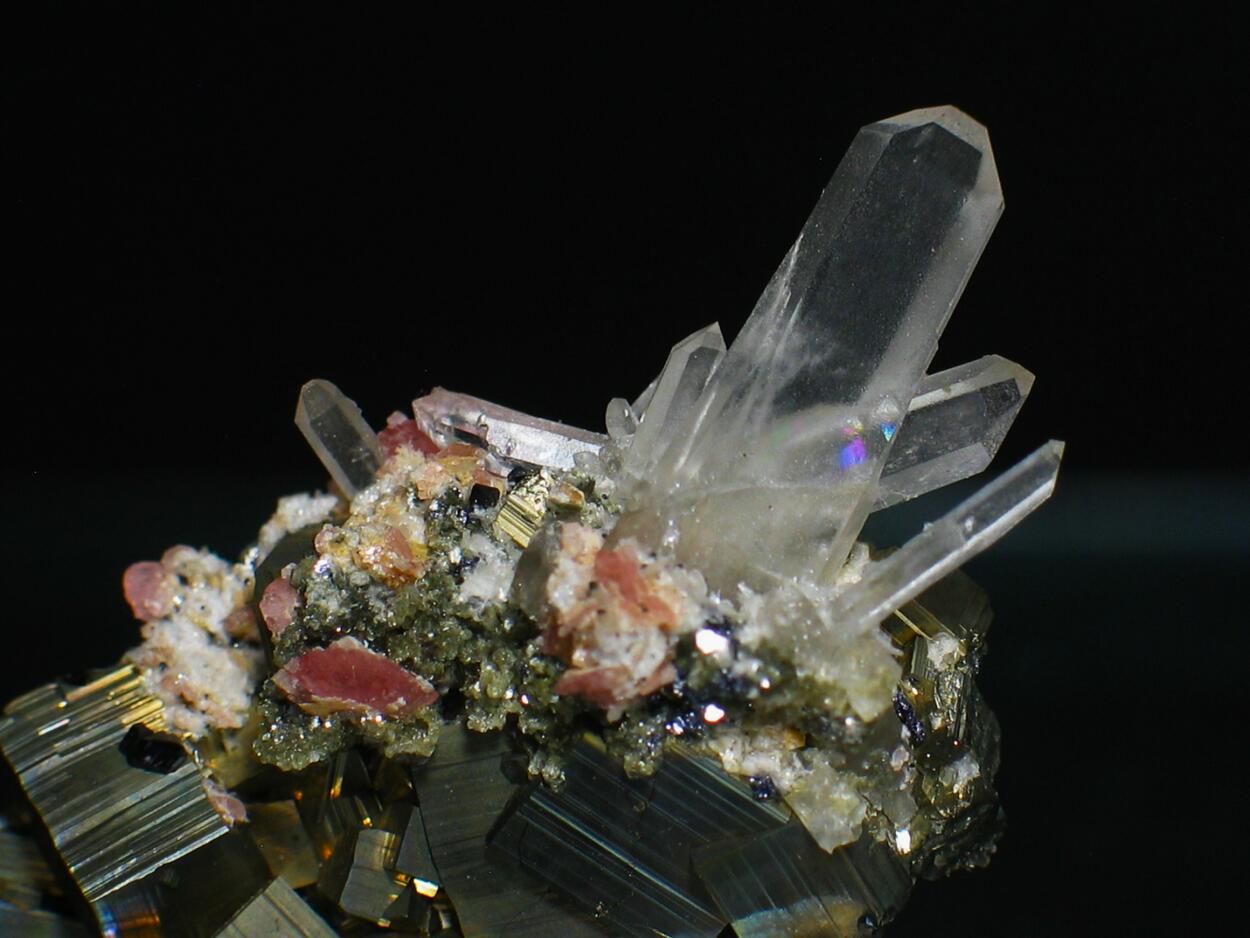 Rhodochrosite Pyrite & Quartz