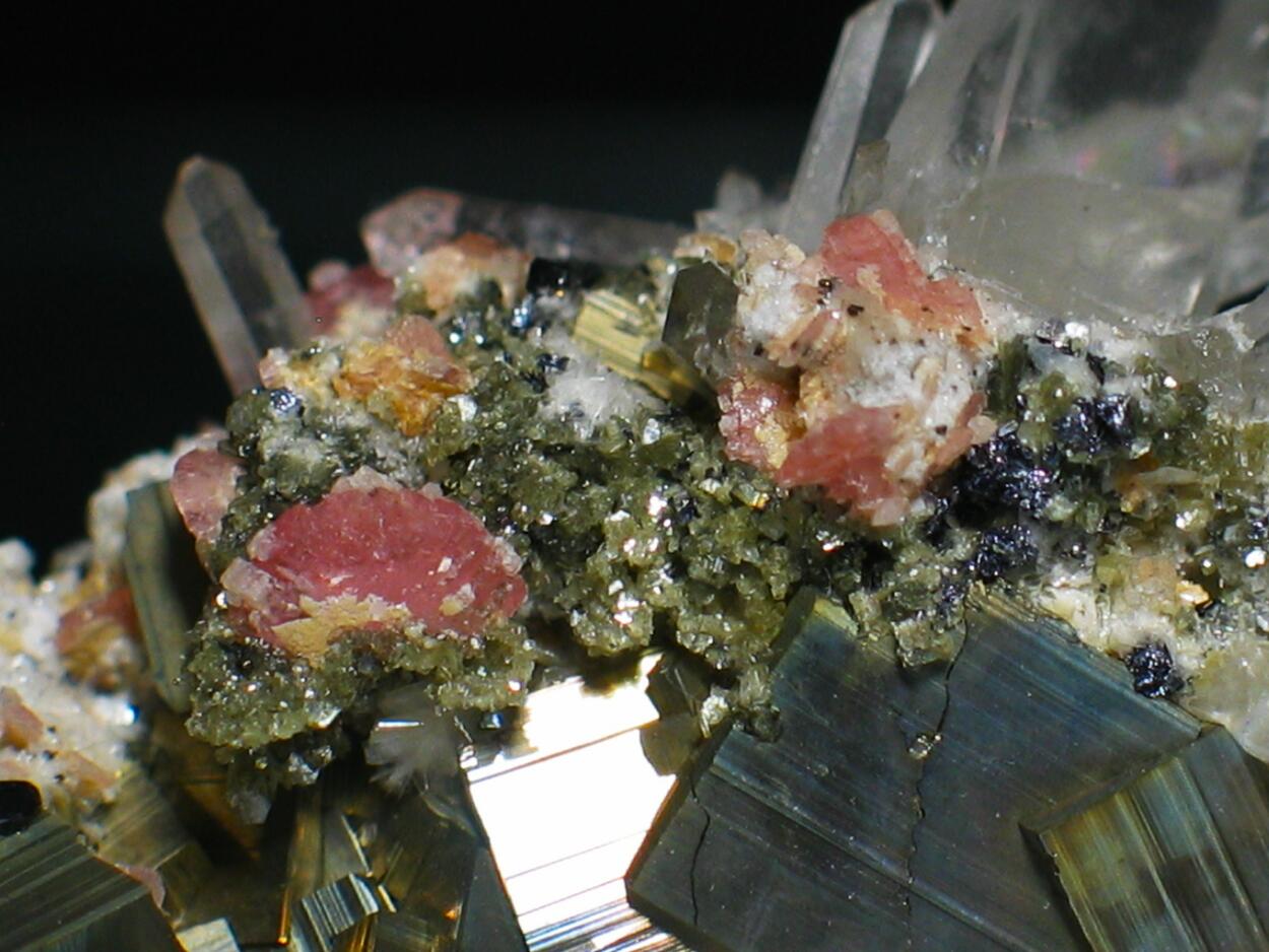Rhodochrosite Pyrite & Quartz