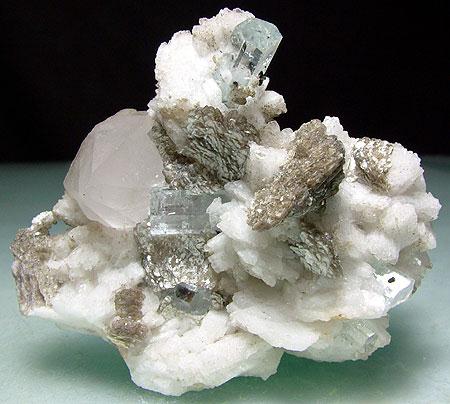 Aquamarine With Tantalite Quartz Muscovite & Albite