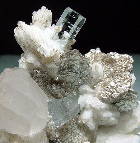 Aquamarine With Tantalite Quartz Muscovite & Albite