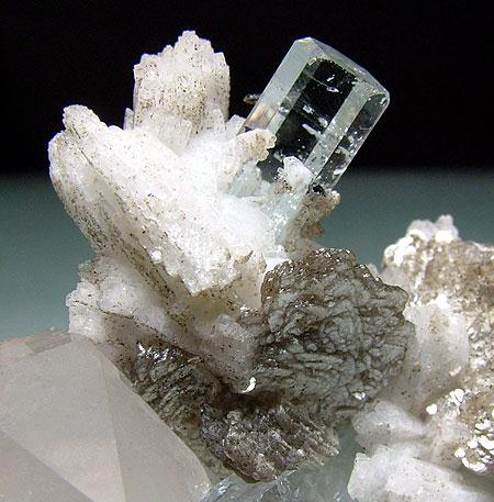 Aquamarine With Tantalite Quartz Muscovite & Albite