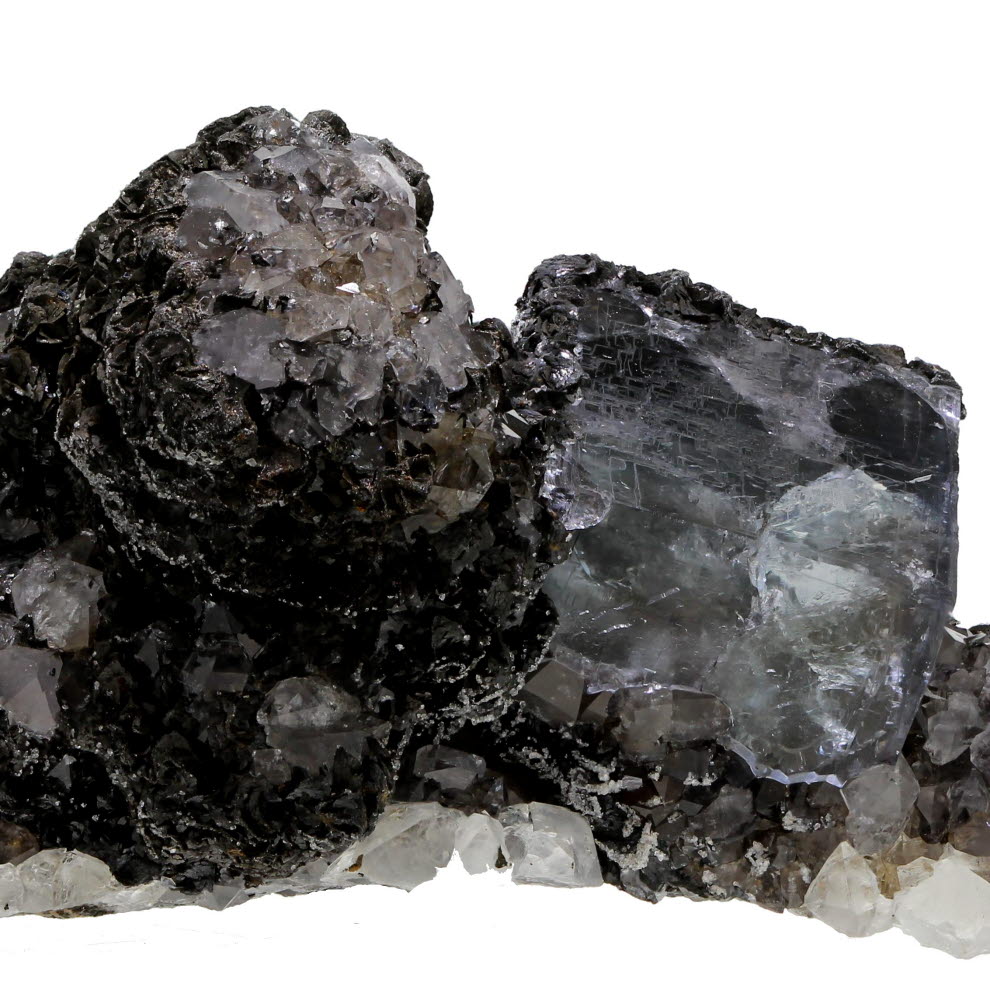 Fluorite With Siderite & Quartz