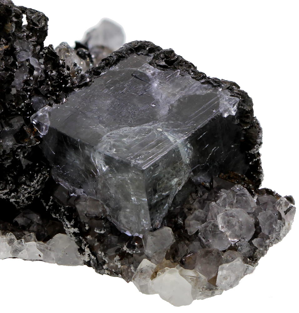 Fluorite With Siderite & Quartz