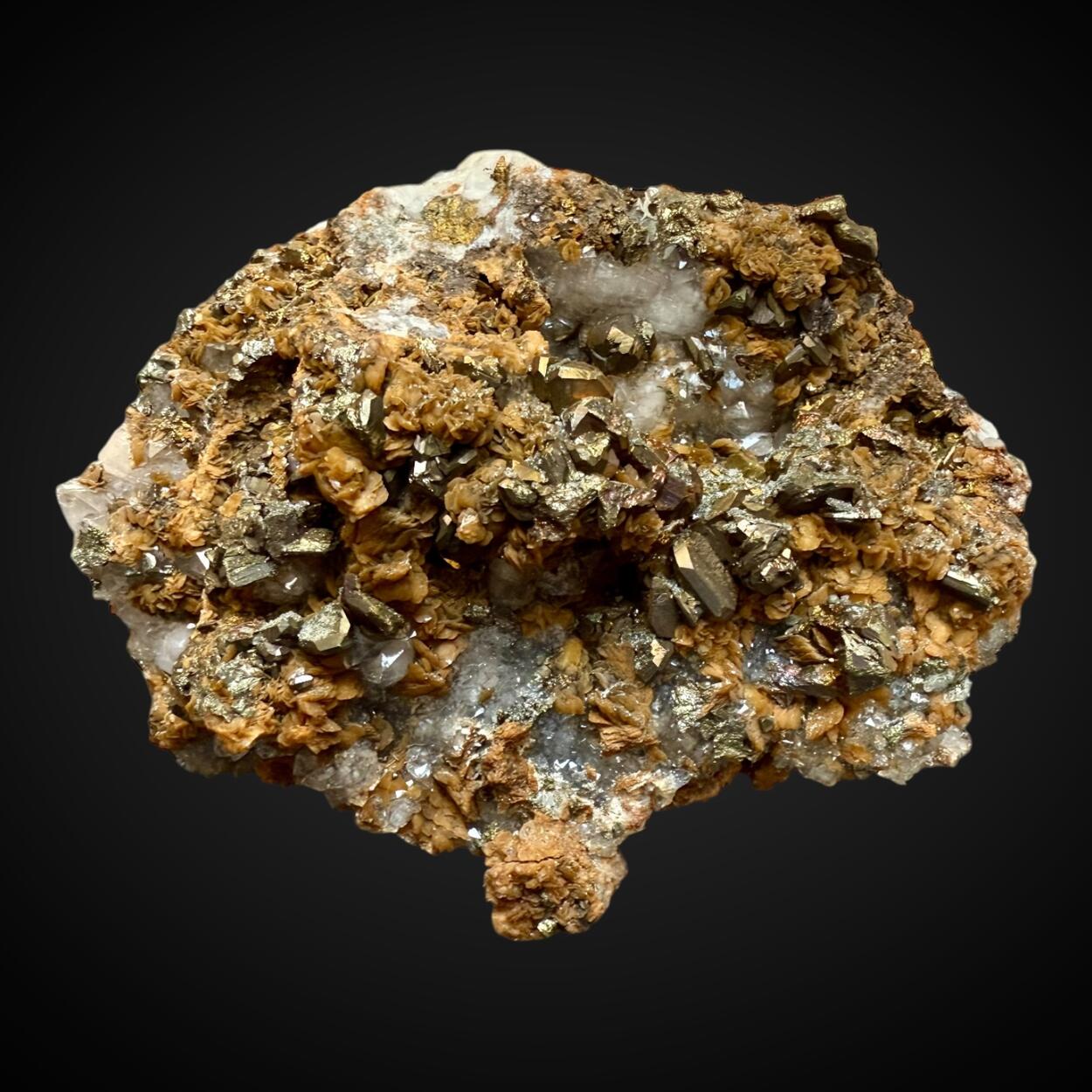 Tetrahedrite Chalcopyrite & Siderite On Quartz