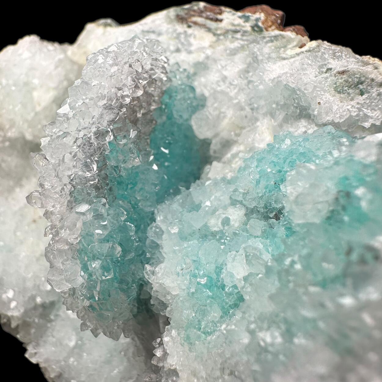 Quartz On Chrysocolla & Calcite