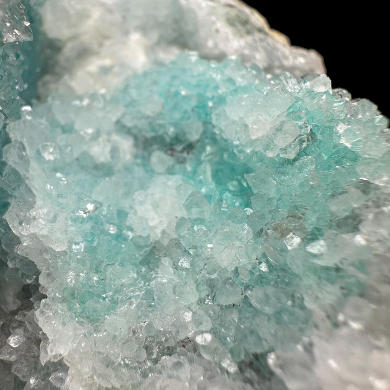 Quartz On Chrysocolla & Calcite