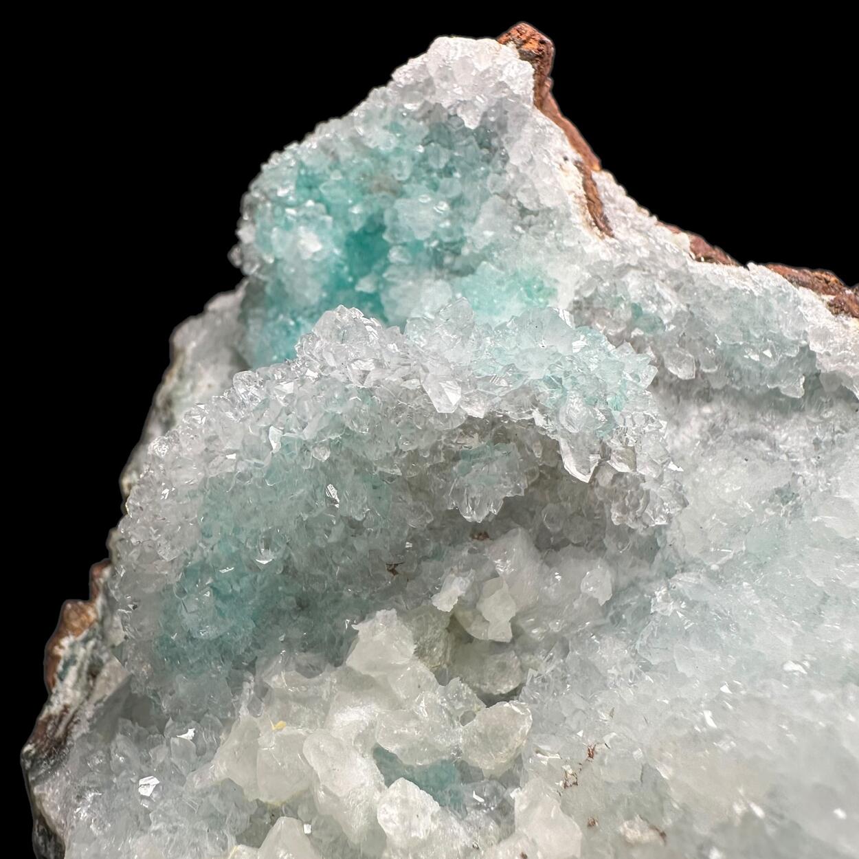 Quartz On Chrysocolla & Calcite