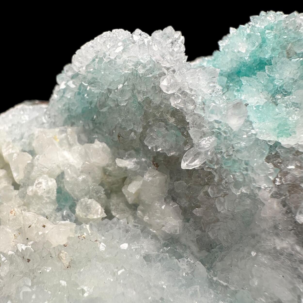 Quartz On Chrysocolla & Calcite