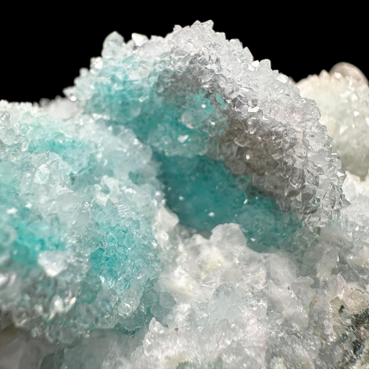Quartz On Chrysocolla & Calcite