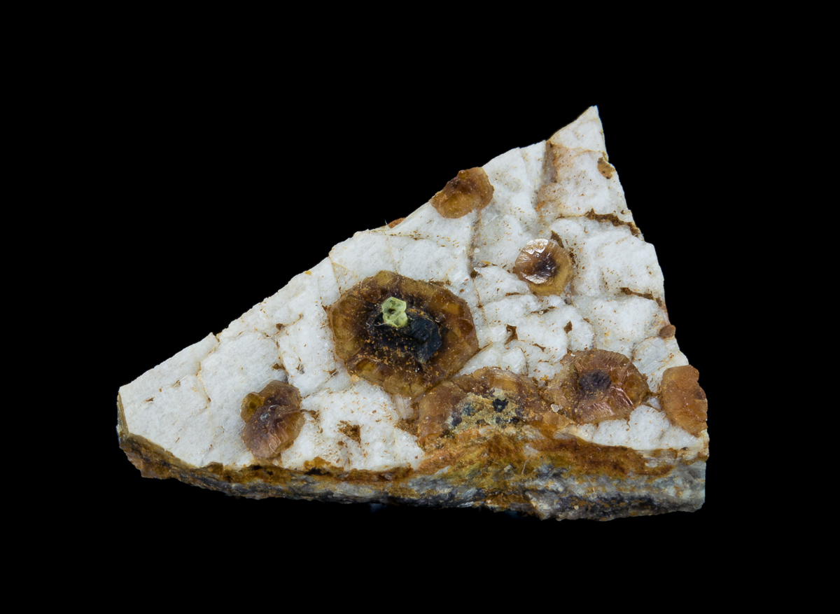 Andradite Melanite & Epidote On Feldspar