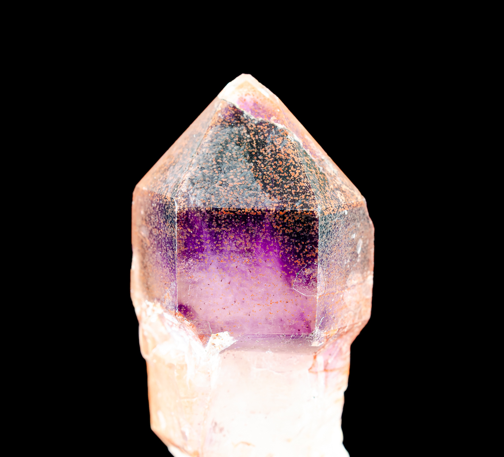 Ferruginous Quartz Sceptre With Amethyst
