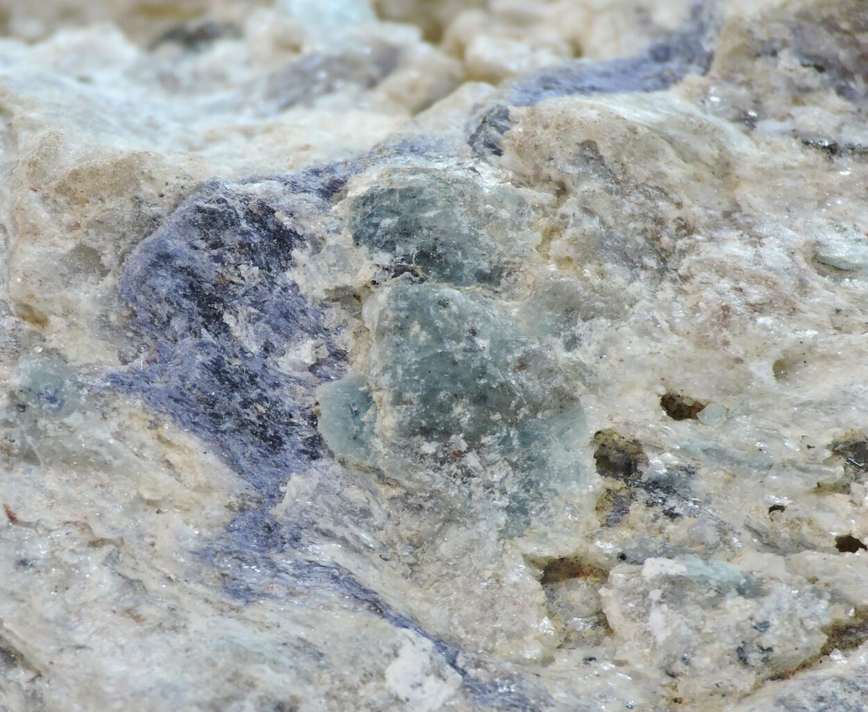 Dumortierite & Kyanite In Pyrophyllite