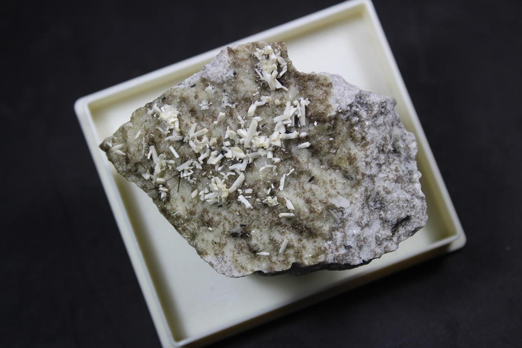 Laumontite With Tourmaline