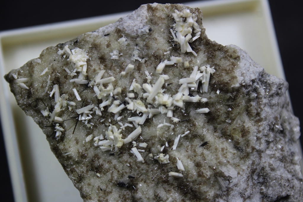 Laumontite With Tourmaline