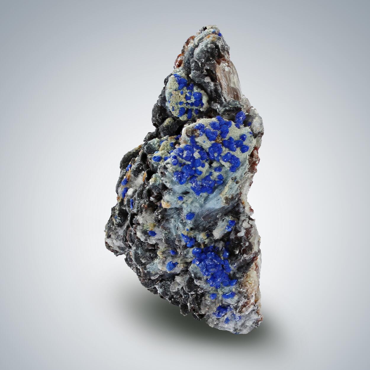 Azurite On Selenite