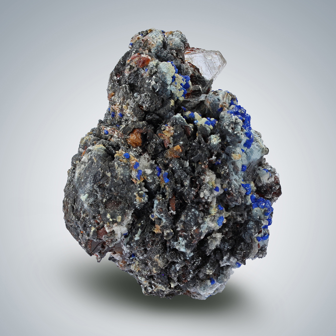 Azurite On Selenite