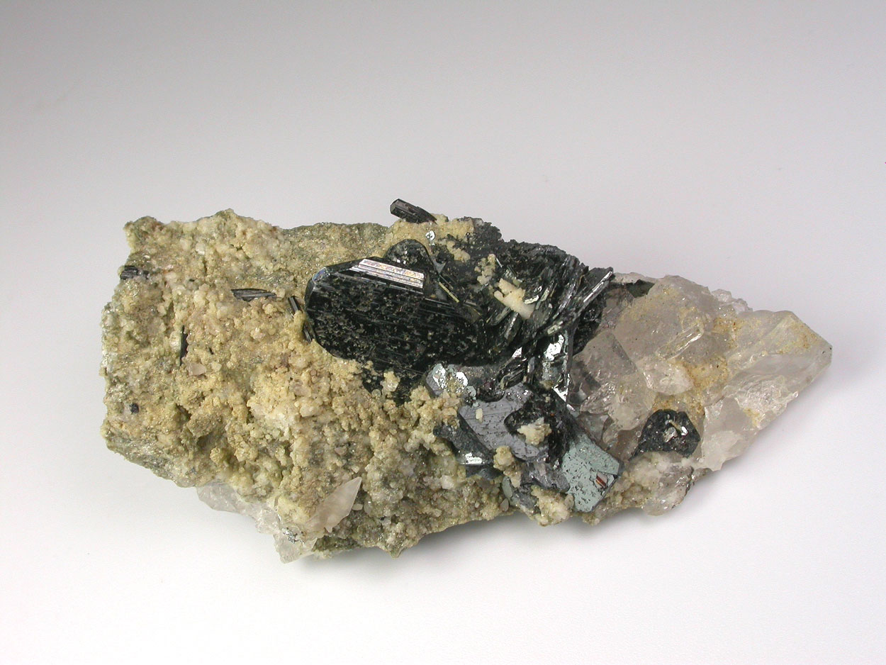 Hematite Rutile Schorl Calcite Adularia & Quartz