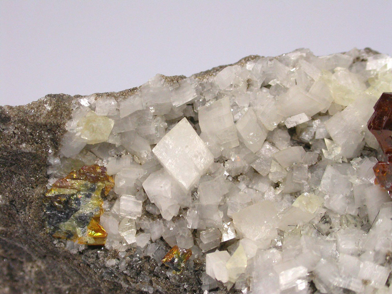 Sphalerite & Calcite On Dolomite