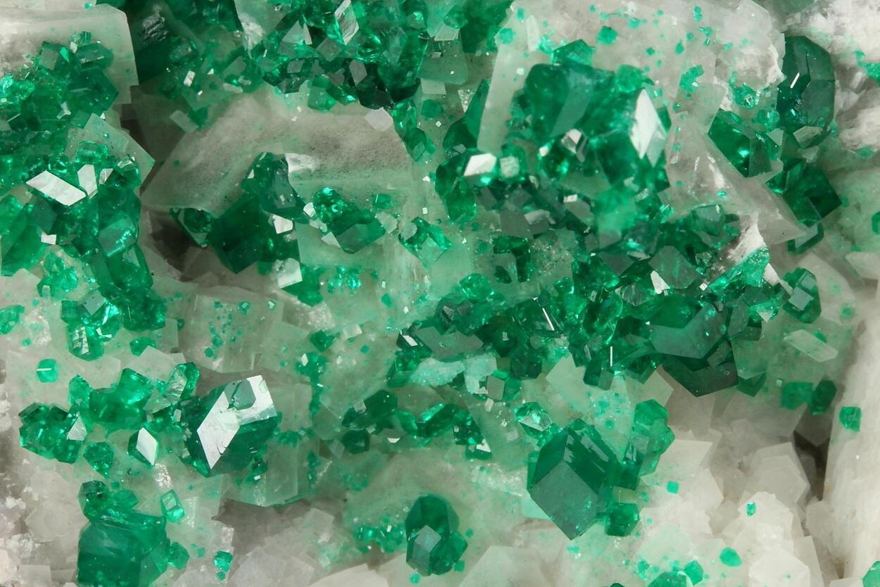 Dioptase On Calcite