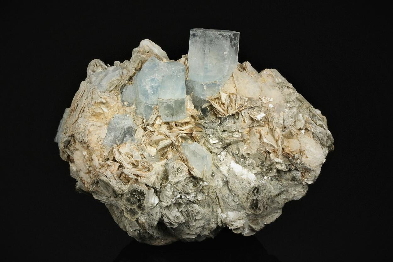 Aquamarine On Muscovite