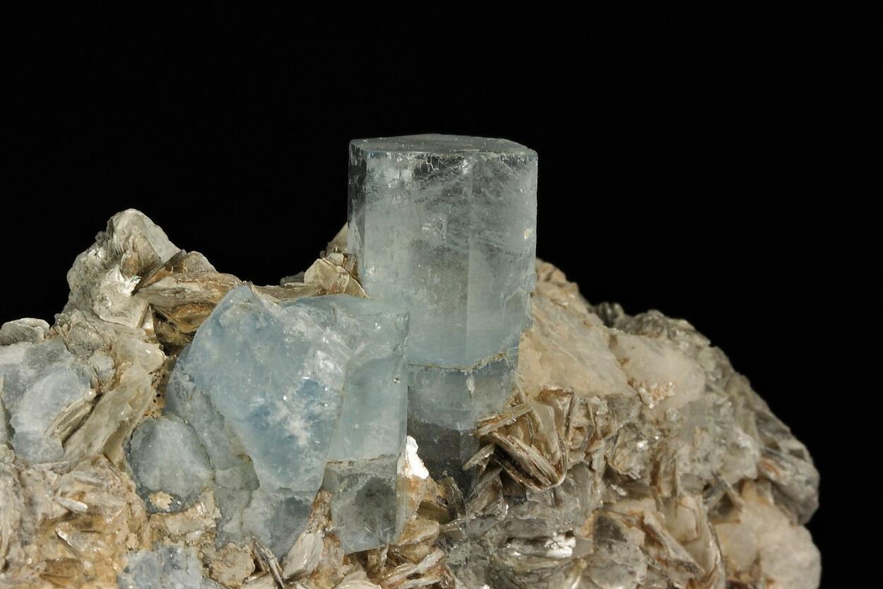 Aquamarine On Muscovite