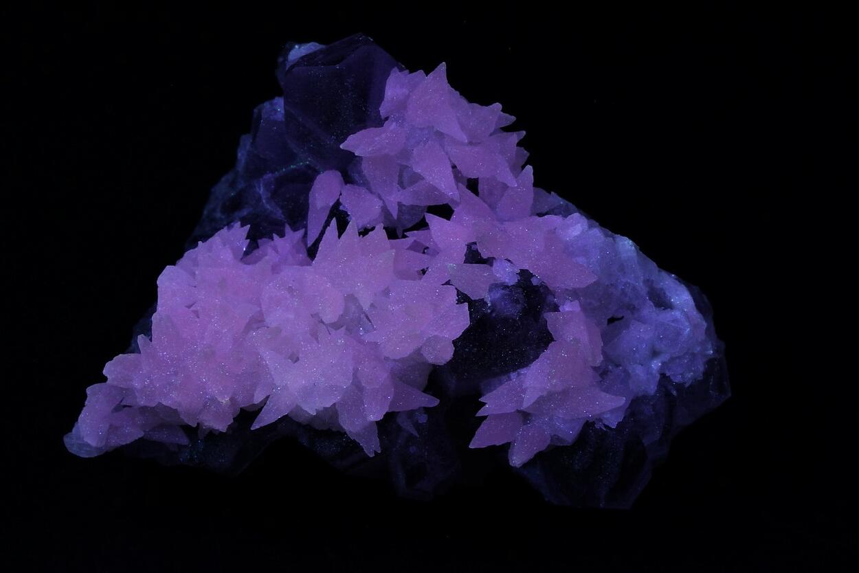 Calcite On Amethyst