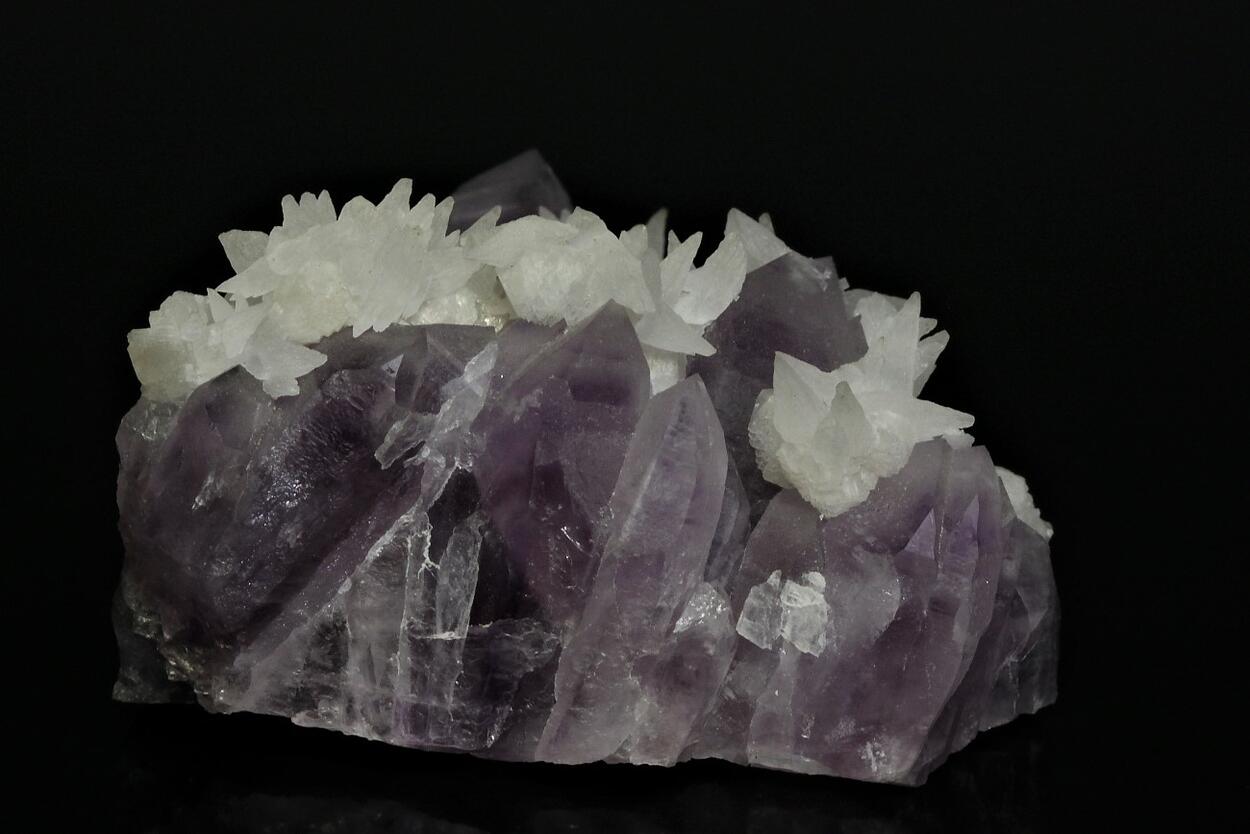 Calcite On Amethyst