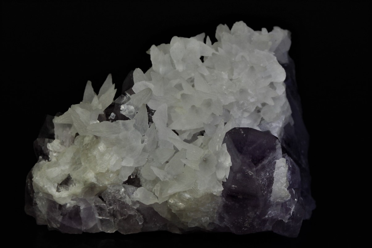 Calcite On Amethyst