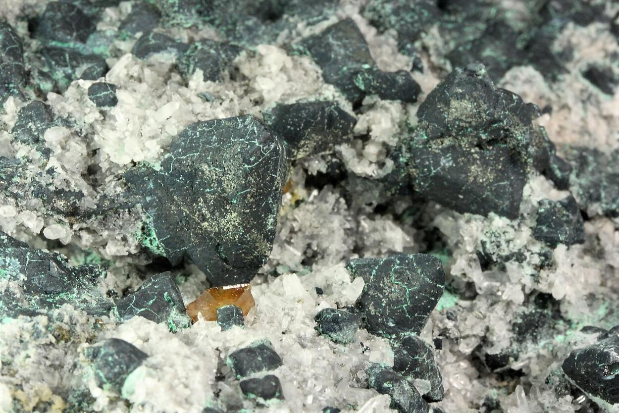 Tennantite & Wulfenite On Quartz