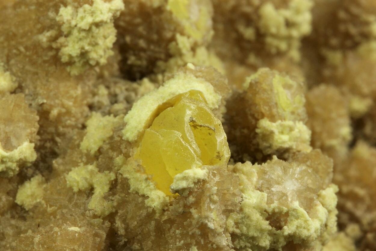 Sulphur On Calcite