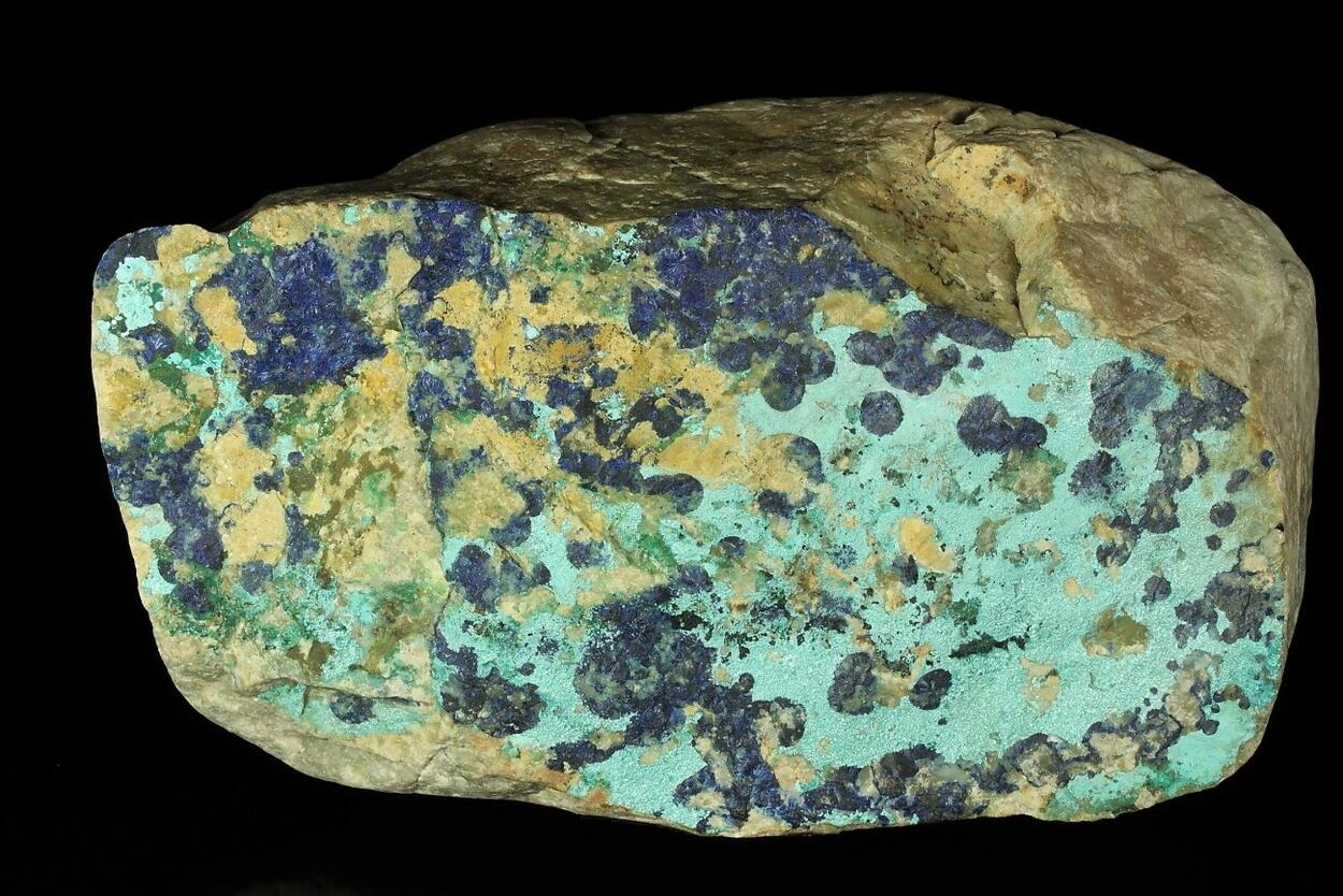 Azurite With Tyrolite
