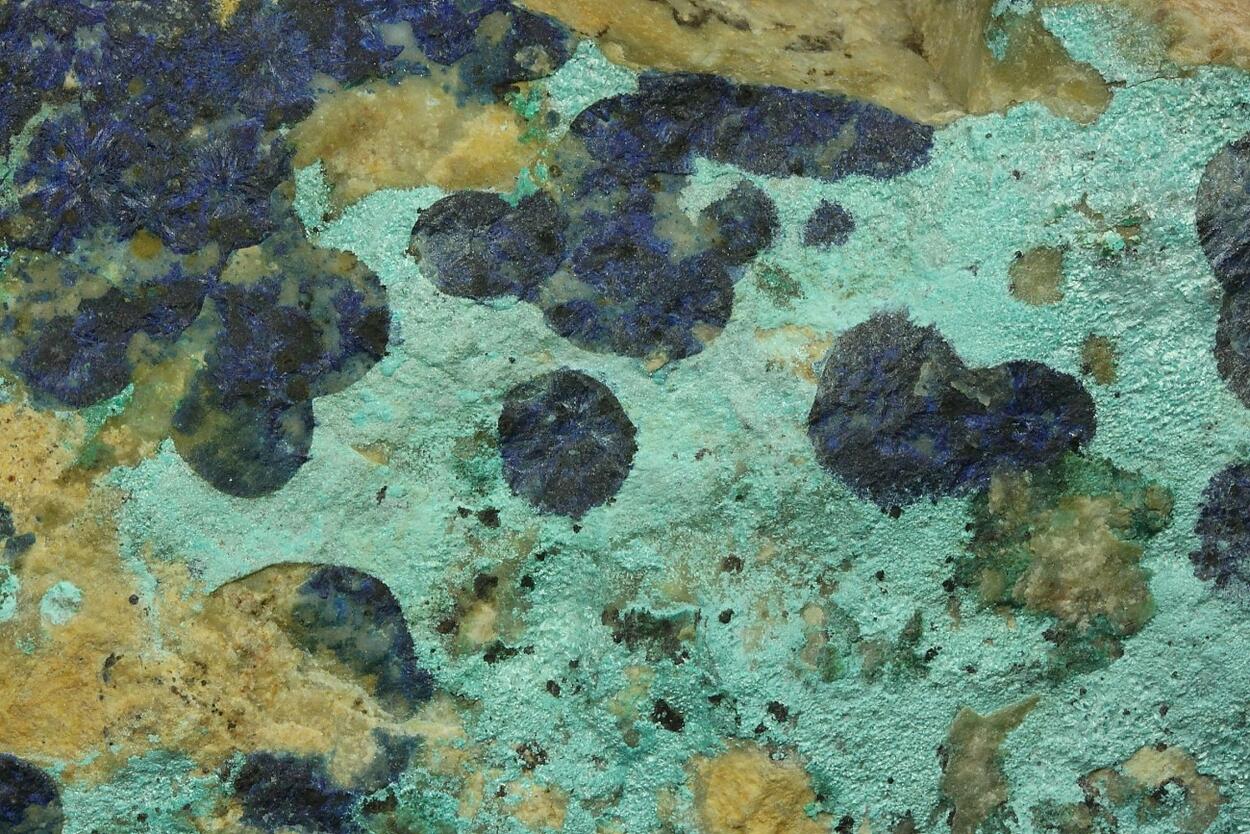 Azurite With Tyrolite