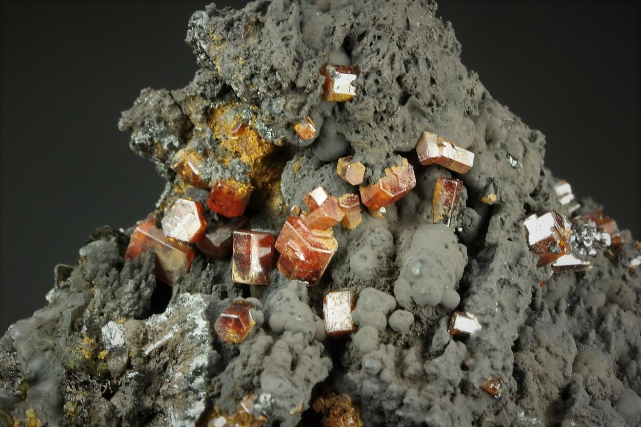 Vanadinite On Pyrolusite