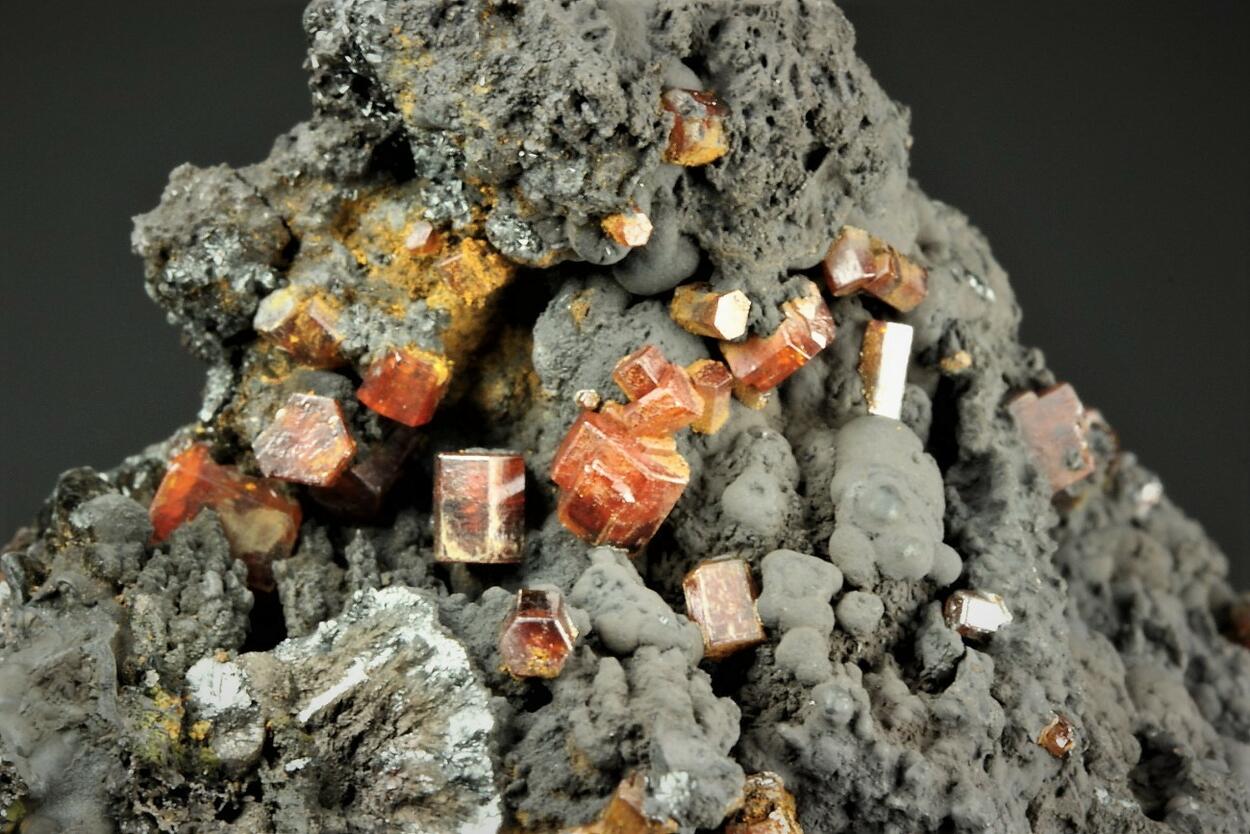 Vanadinite On Pyrolusite