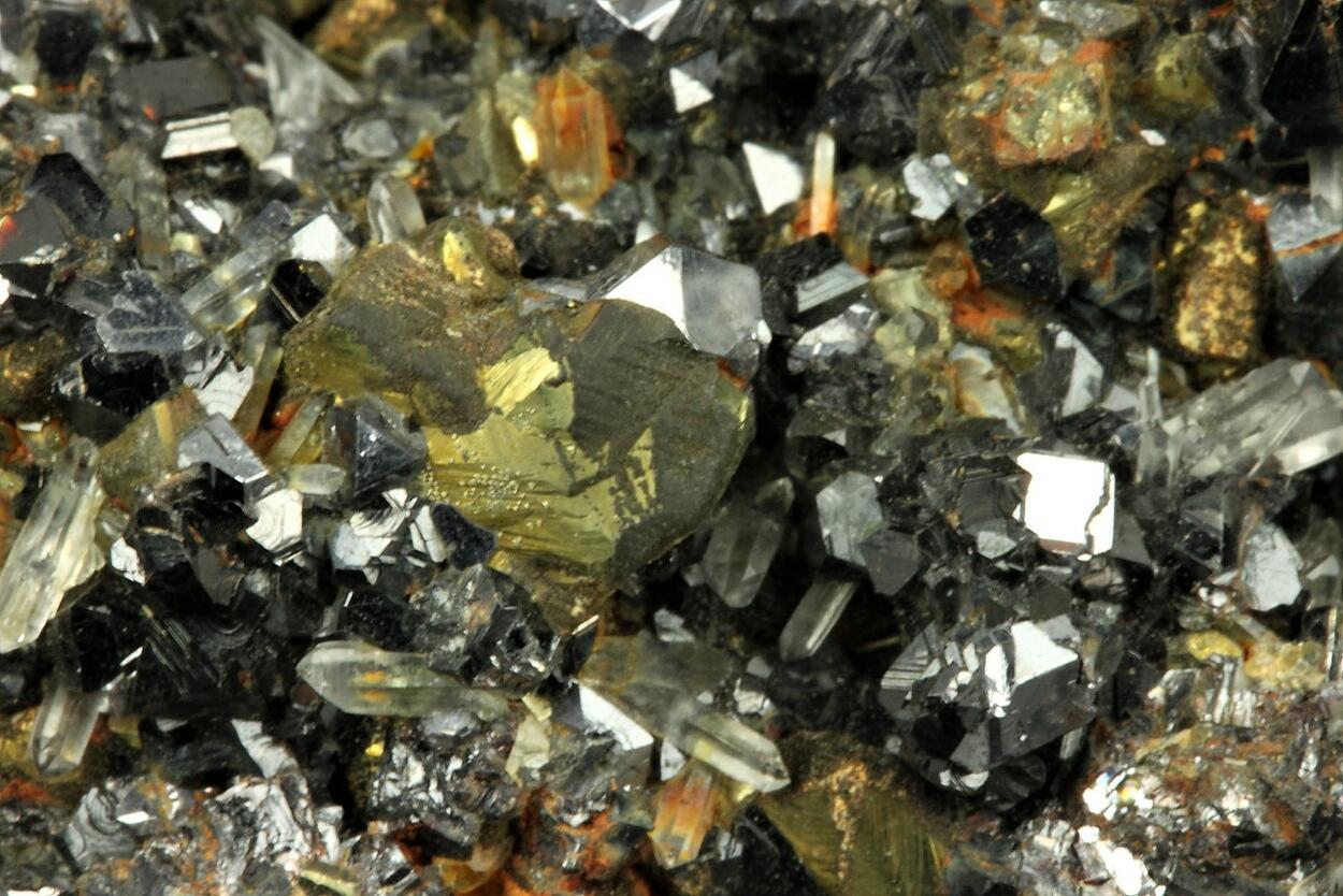 Galena & Chalcopyrite On Sphalerite