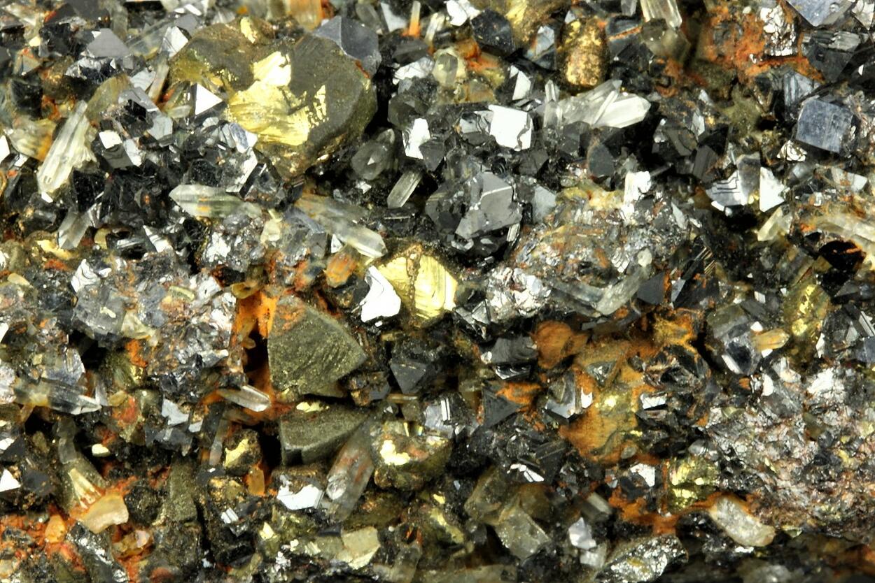 Galena & Chalcopyrite On Sphalerite