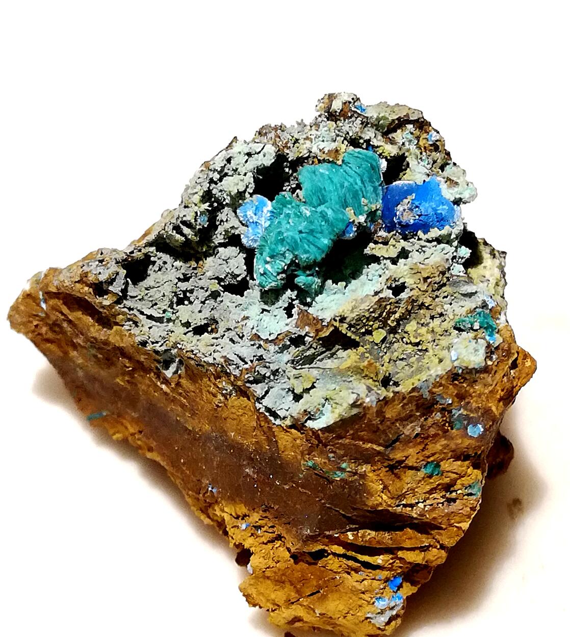 Chalcophyllite & Cyanotrichite