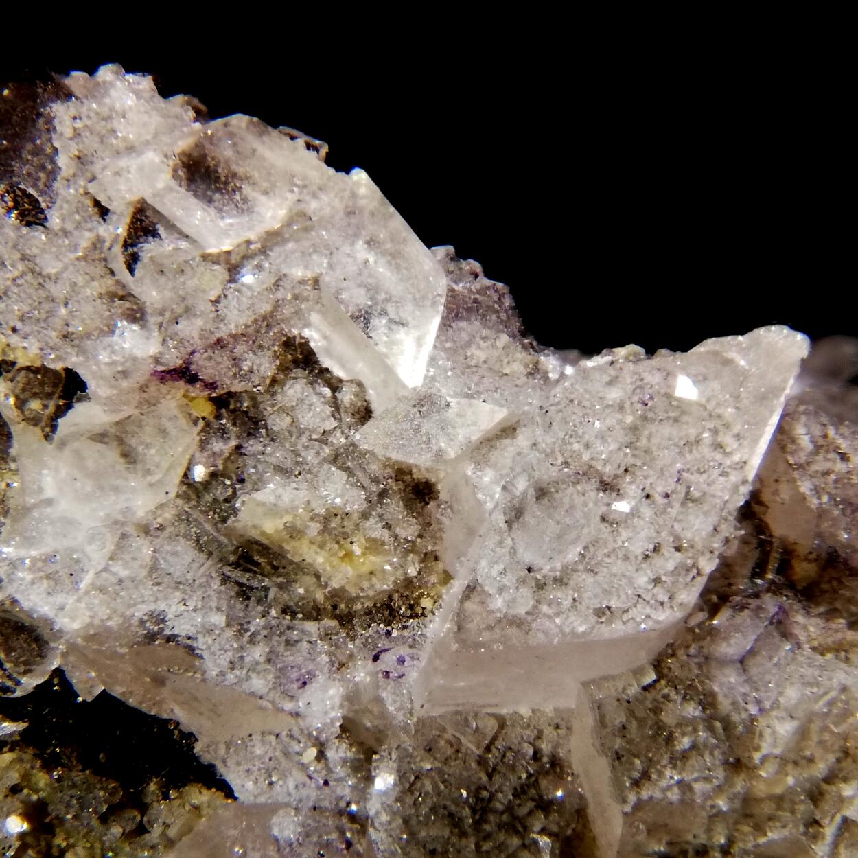 Bertrandite & Fluorite On Smoky Quartz