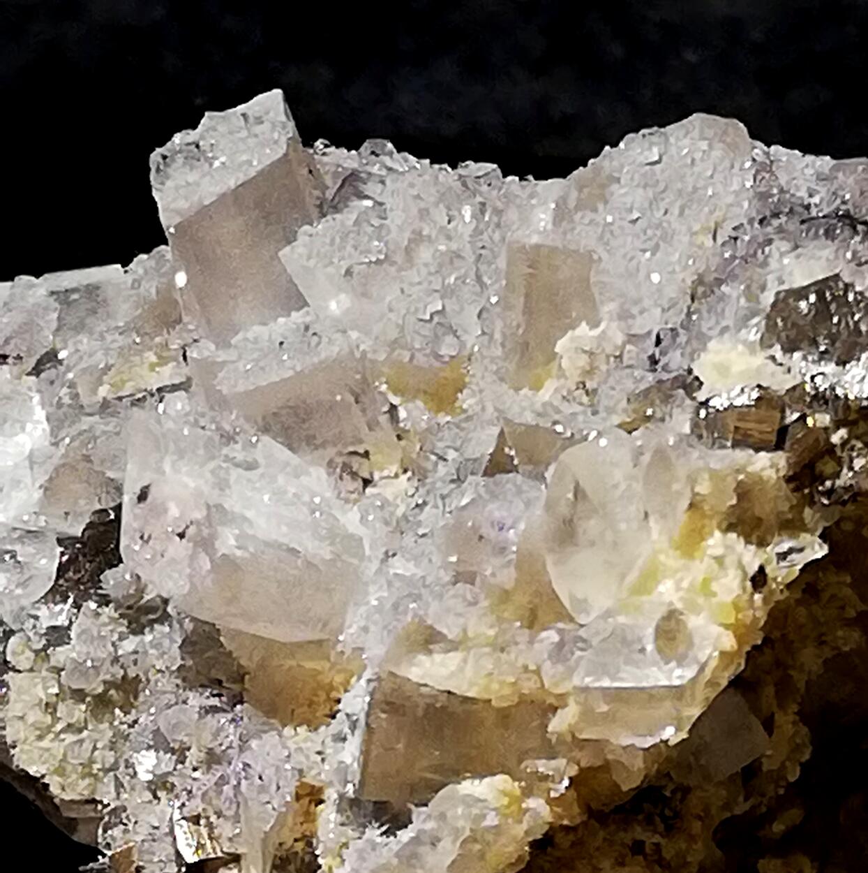 Bertrandite & Fluorite On Smoky Quartz