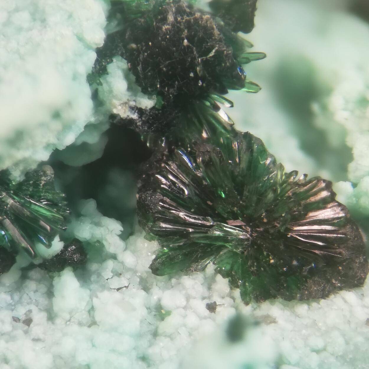 Libethenite On Chrysocolla