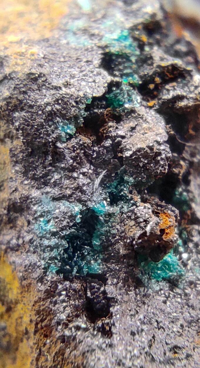 Reichenbachite & Pseudomalachite On Goethite