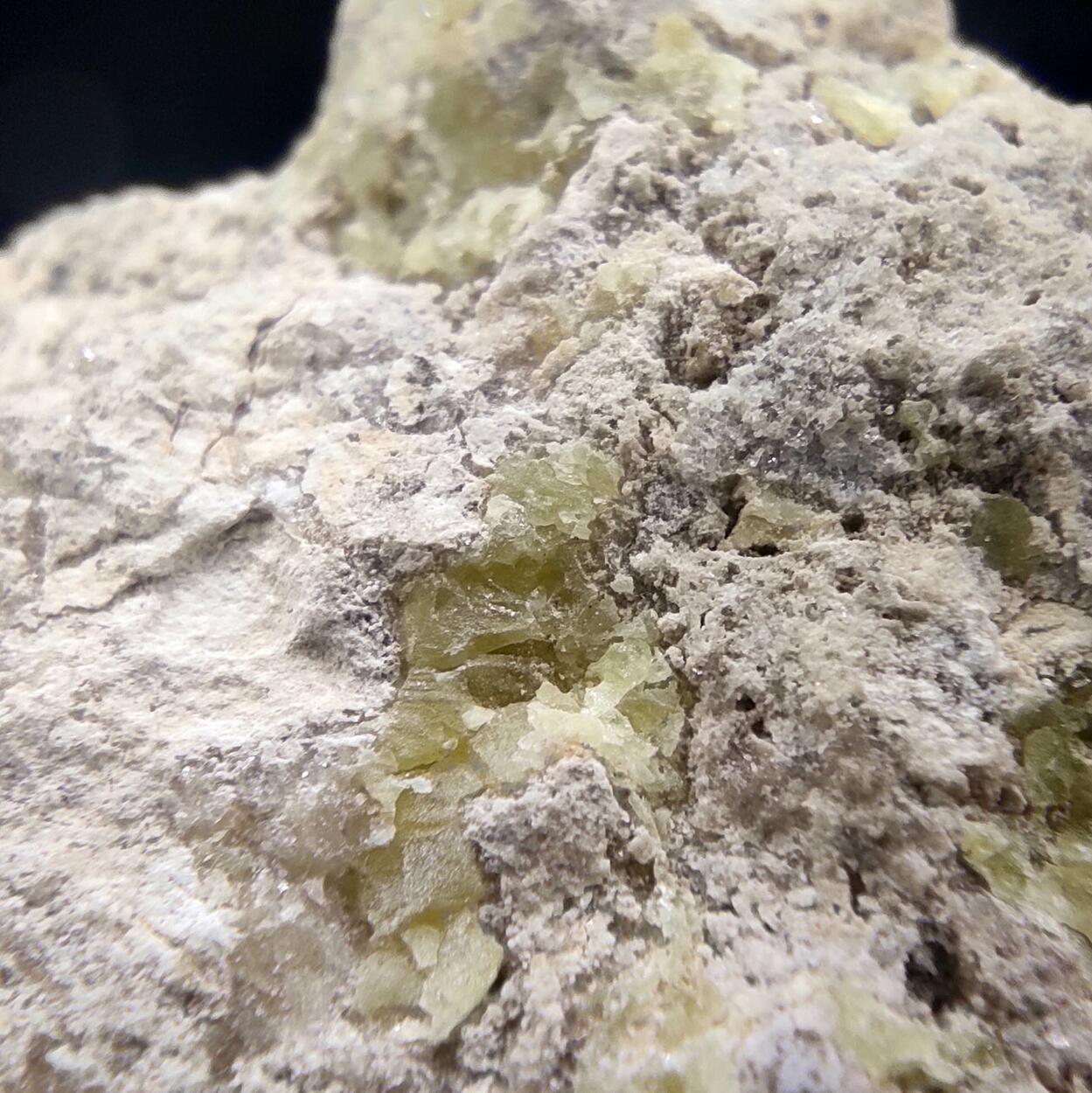 Native Sulphur On Calcite